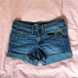 mid rise jean shorts
